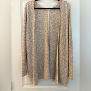 American Eagle Outfitters Light Brown and Cream Open Cardigan